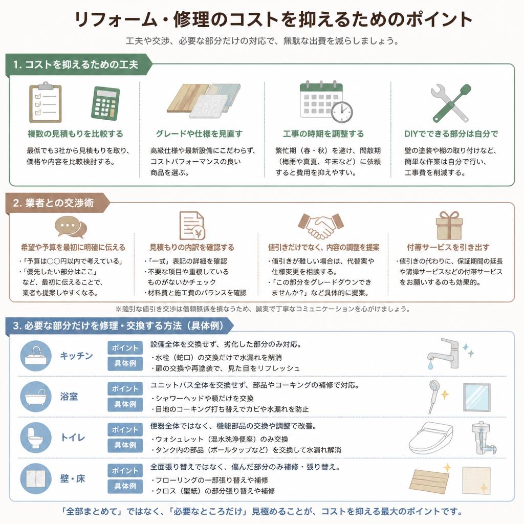５．安く済ませるための工夫