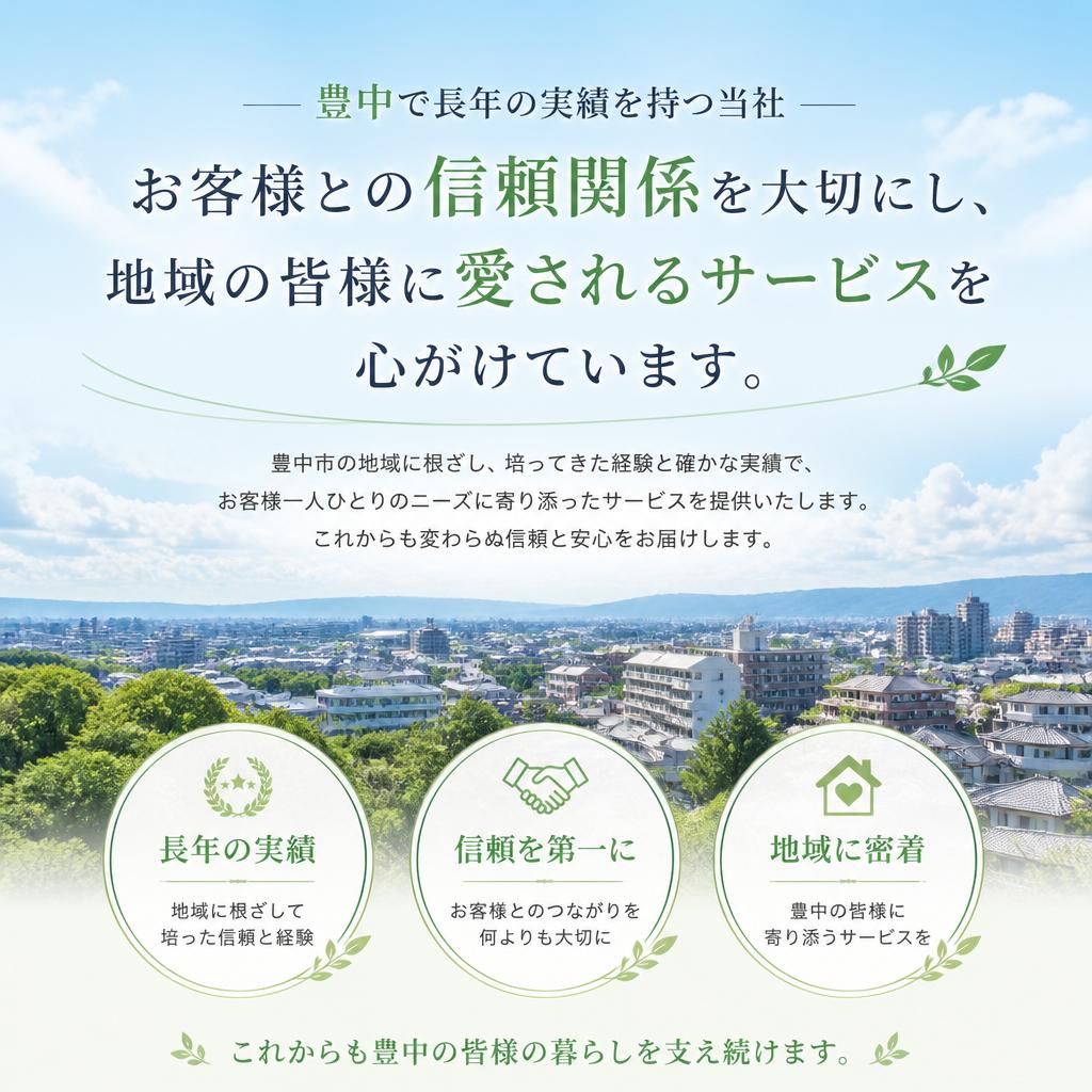 豊中の地元業者だからできる安心感
