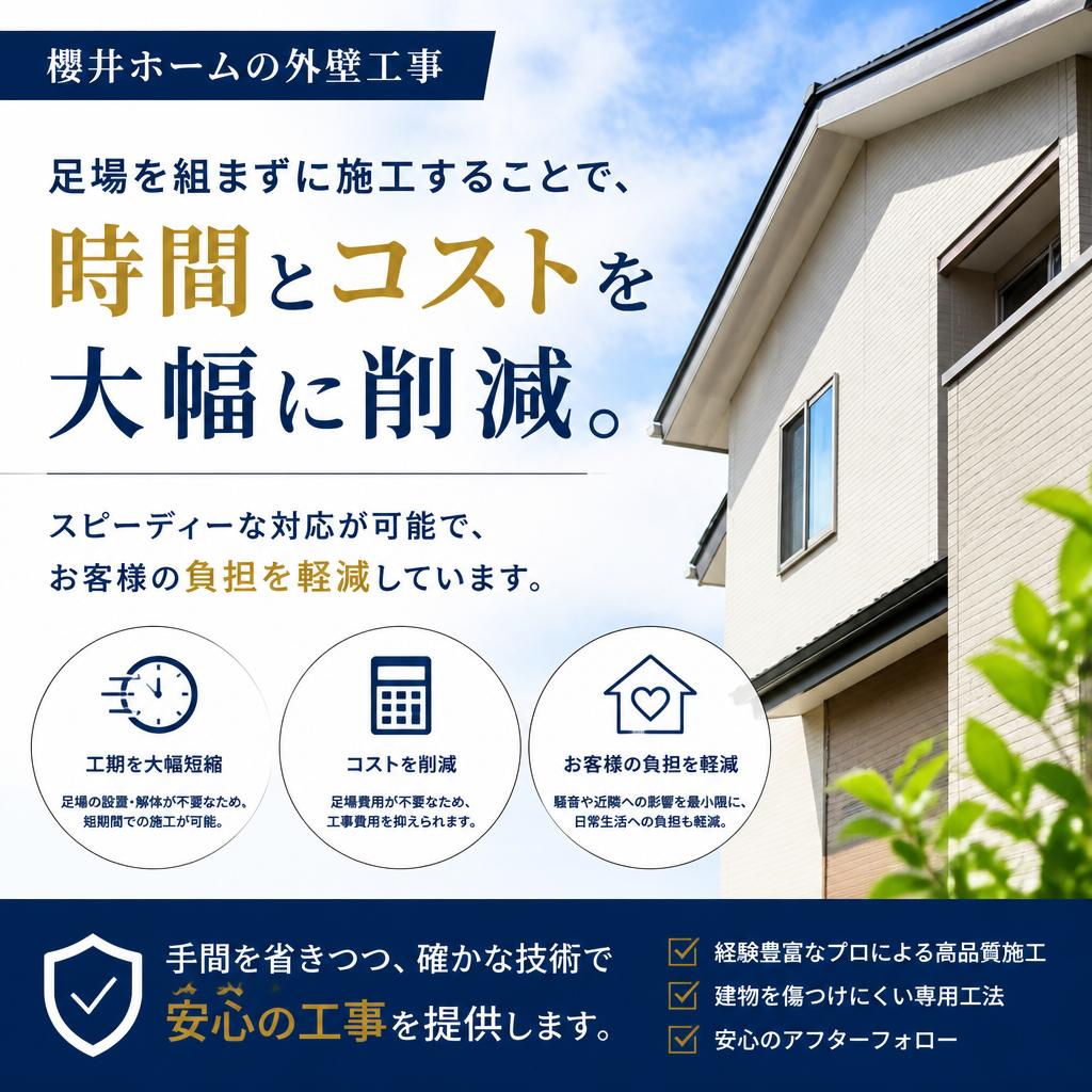 足場なし施工のメリット