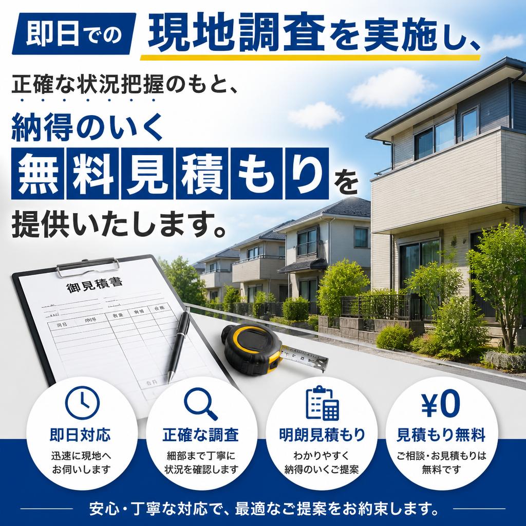 迅速な現地調査と納得の無料見積もり