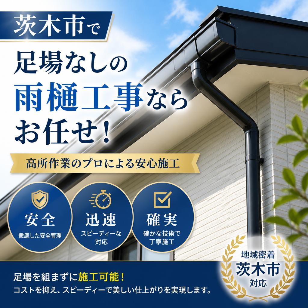 茨木市で雨樋工事はお任せください！（交換・清掃・点検）