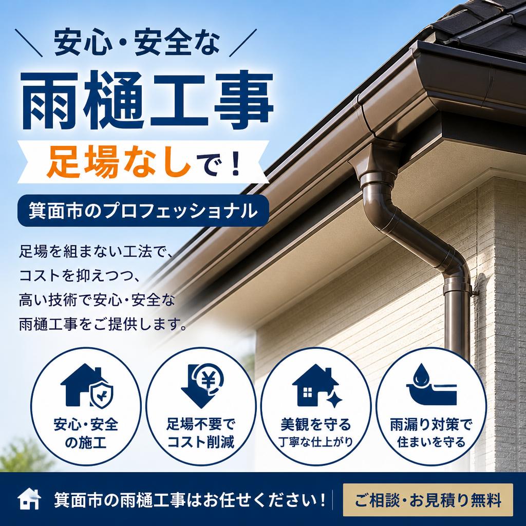 箕面市の雨樋工事はお任せください！（交換・清掃・点検）