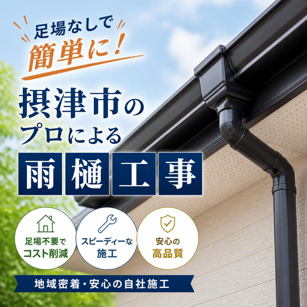 摂津市の雨樋工事はお任せください！（交換・清掃・点検）