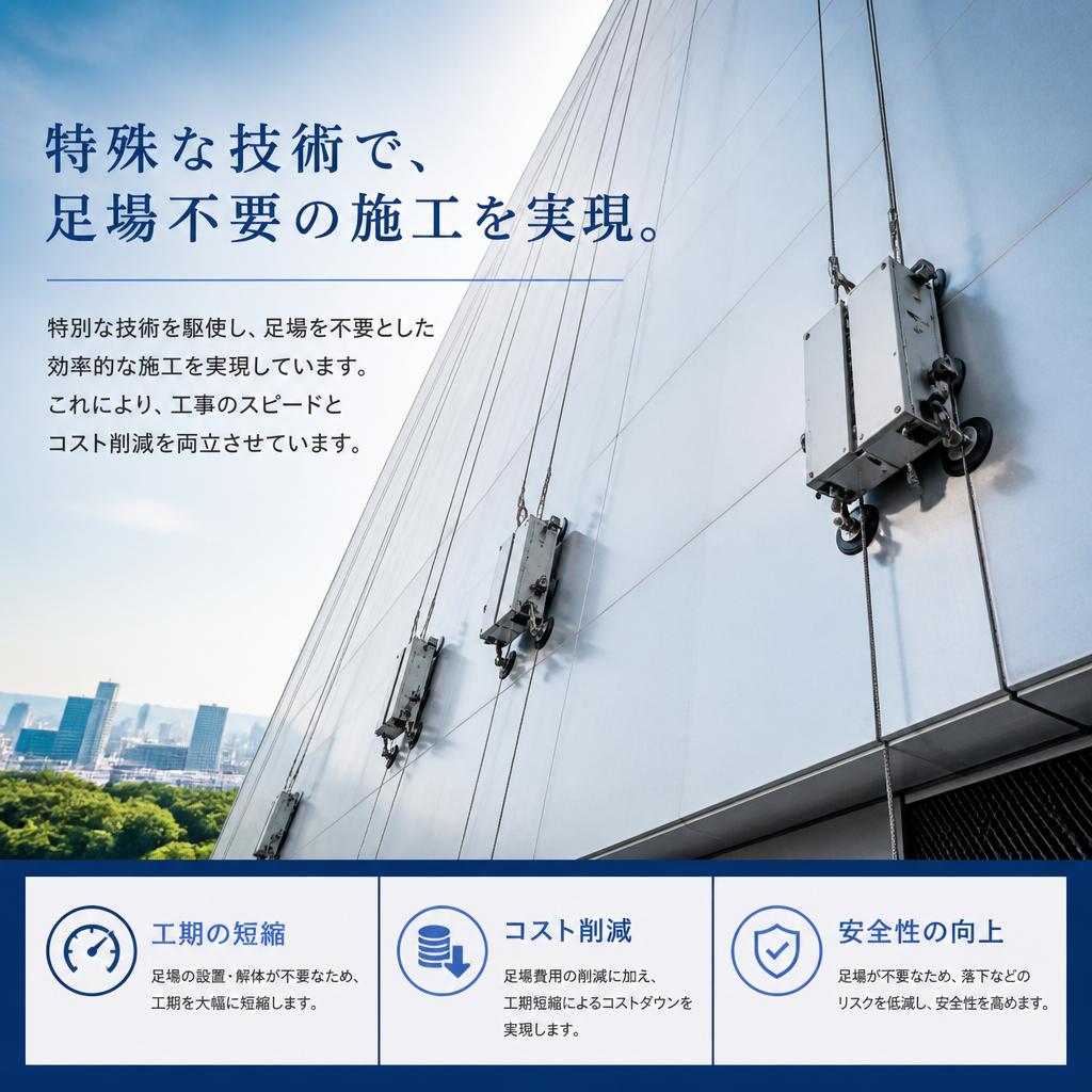 足場なしでの工事が可能な理由
