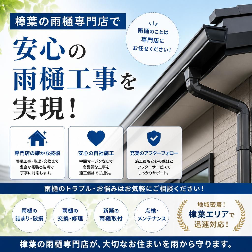樟葉の雨樋工事は専門店にお任せください！