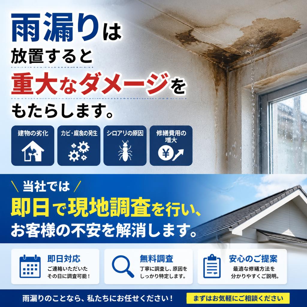 雨漏りトラブルを迅速に解決