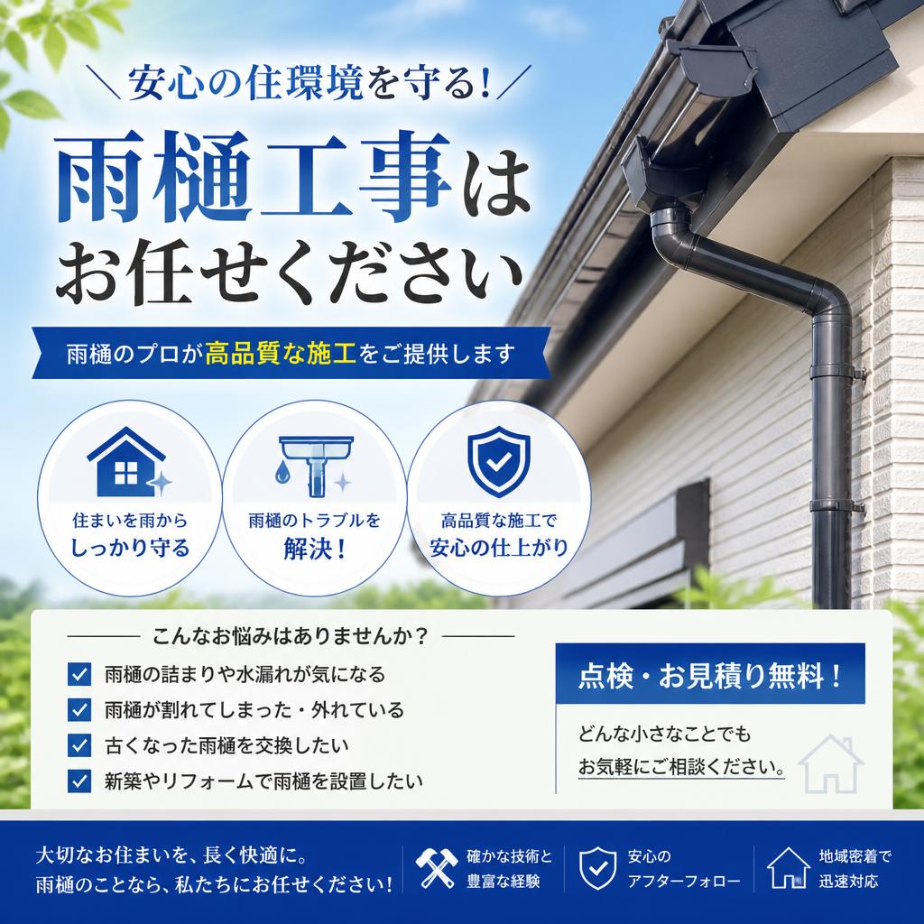 枚方市藤阪の雨樋工事は専門店にお任せください！