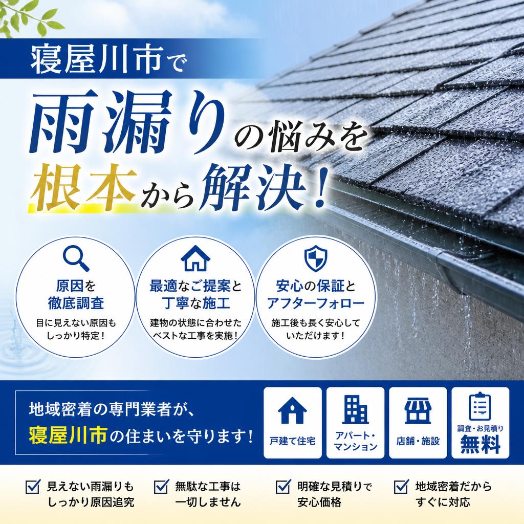 寝屋川市で雨樋の詰まりは根本から解決！