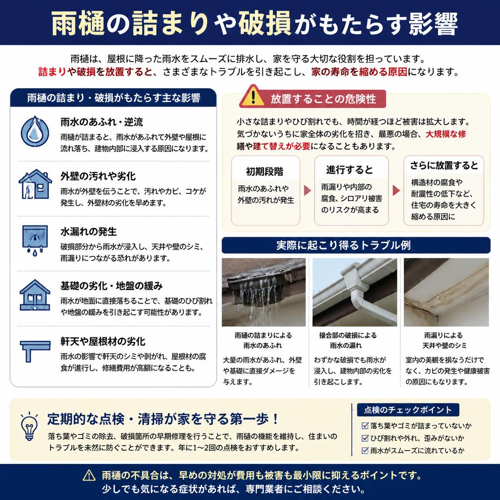 2. 雨樋の不具合がもたらすリスク