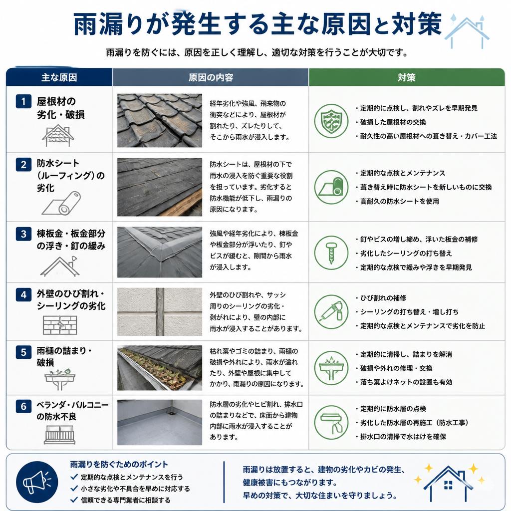 2. 雨漏りの原因とは？